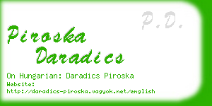 piroska daradics business card